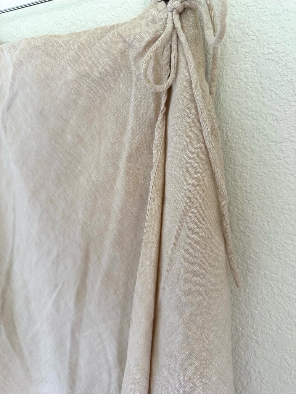 Haven Well Within Linen Organic Cotton Wrap Midi Skirt Pockets Natural Beige S - Picture 4 of 11